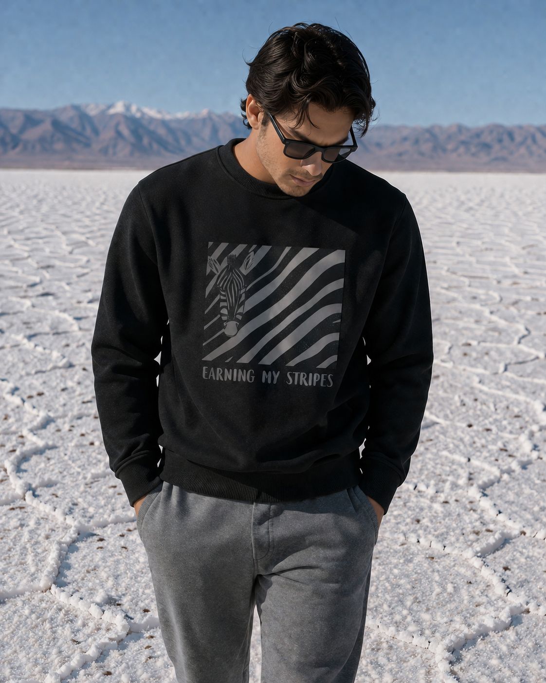 Earning My Stripes Black Sweatshirt