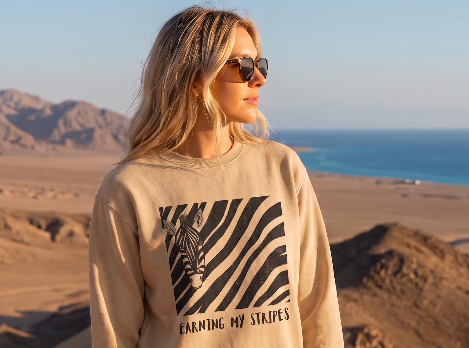 Earning My Stripes Sweatshirt - Desert Dust